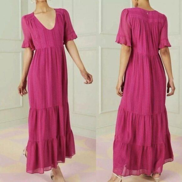 Marie Oliver Dresses & Skirts - Marie Oliver Dress 100% Silk Vanessa Maxi Fuchsia Size XL